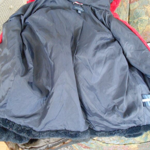 TOMMY HILFIGER COLORBLOCK FAUX FUR COAT-WOMEN'S SIZE LARGE-VERY GOOD CONDITION - Picture 4 of 7